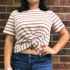 Forever 21 striped orange crop top